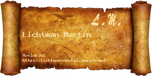 Lichtman Martin névjegykártya